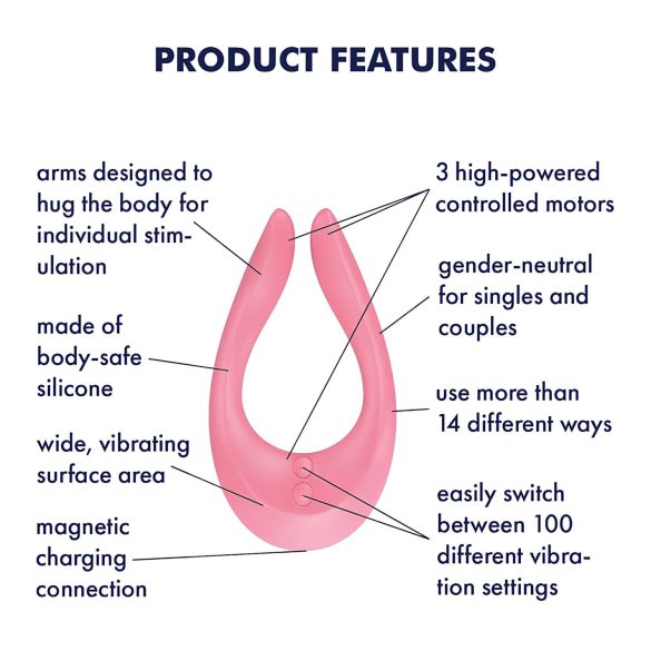 Satisfyer - parvibrator med genopladeligt batteri - pink