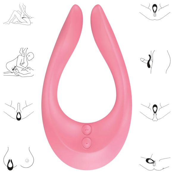Satisfyer - parvibrator med genopladeligt batteri - pink
