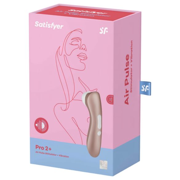 Satisfyer Pro 2+ - klitorisvibrator med sug - genopladelig - brun