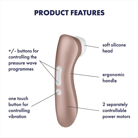 Satisfyer Pro 2+ - klitorisvibrator med sug - genopladelig - brun