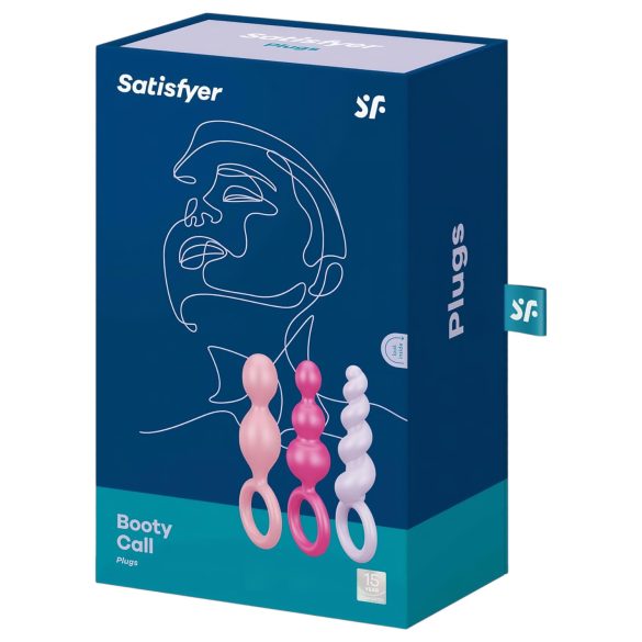 Satisfyer Booty Call - analplugsæt - 3 stk - farverig