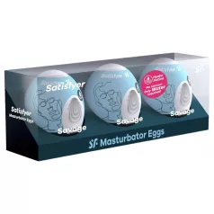 Satisfyer Egg Savage - æg onanator sæt - 3 stk