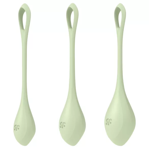 Satisfyer Yoni Power 2 - bækkenbundskugler sæt - 3 stk - grøn