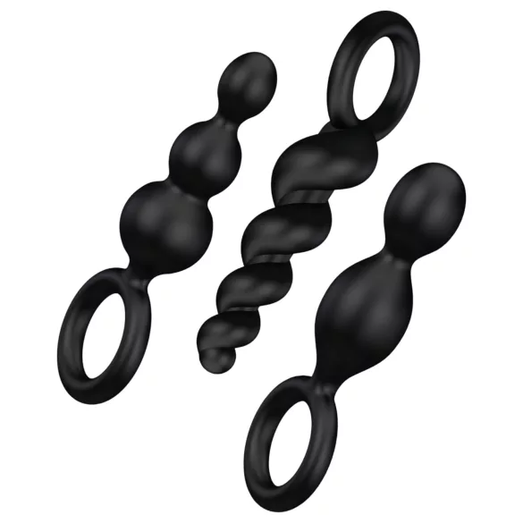 Satisfyer - analplug sæt - 3 stk - sort