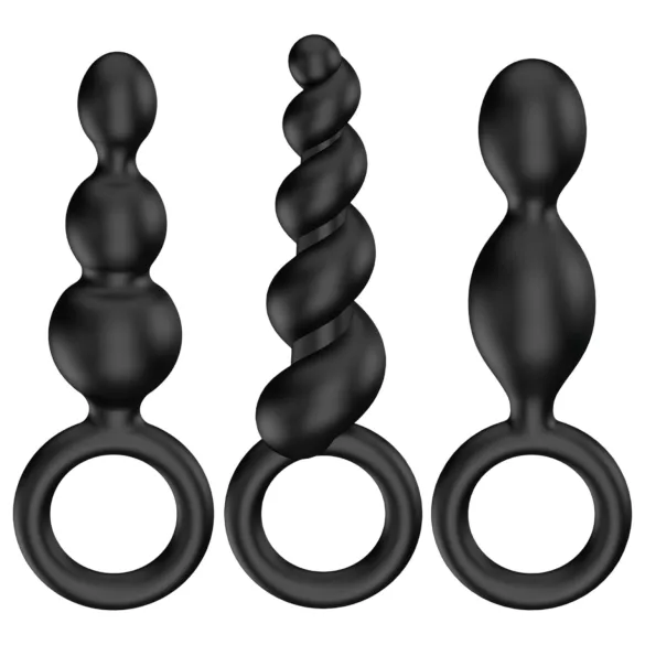 Satisfyer - analplug sæt - 3 stk - sort