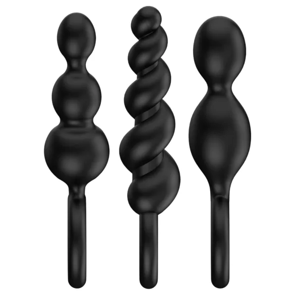 Satisfyer - analplug sæt - 3 stk - sort
