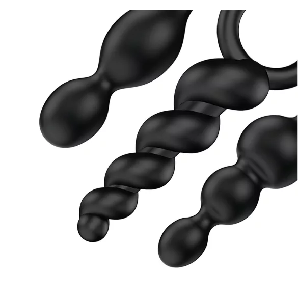 Satisfyer - analplug sæt - 3 stk - sort