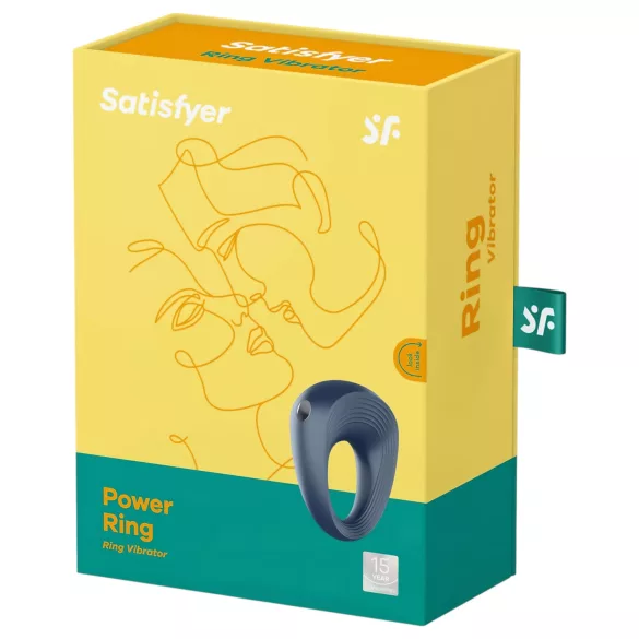 Satisfyer - penisring med vibration - vandtæt - grå