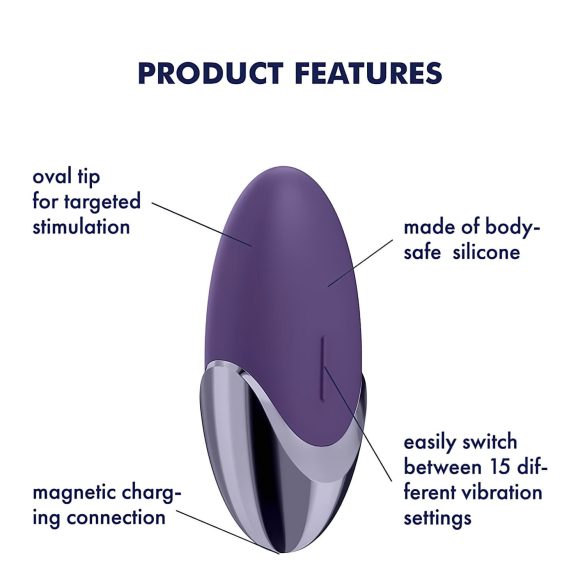 Satisfyer - klitorisvibrator med genopladeligt batteri - lilla