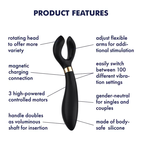 Satisfyer Endless Fun - parvibrator - genopladelig vandtæt - sort