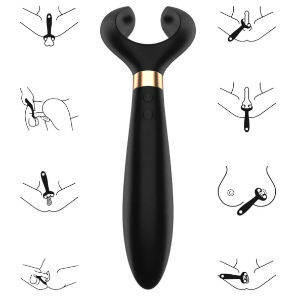 Satisfyer Endless Fun - parvibrator - genopladelig vandtæt - sort