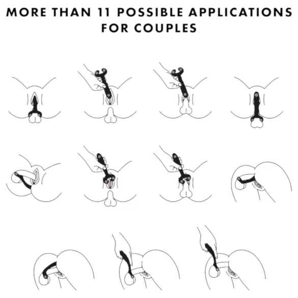 Satisfyer Endless Fun - parvibrator - genopladelig vandtæt - sort