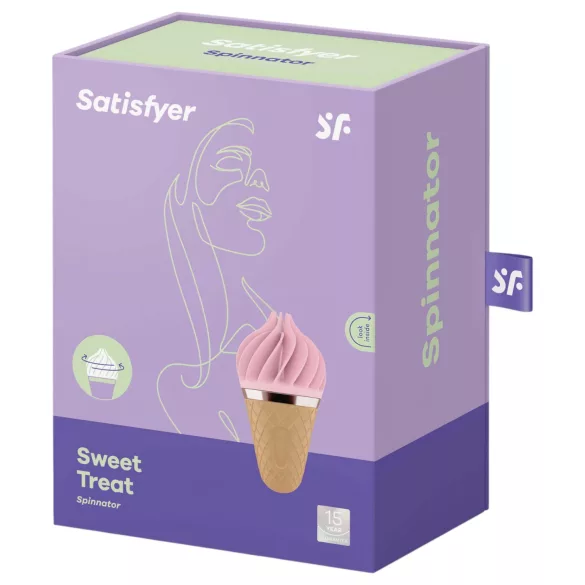 Satisfyer Sweet Treat - klitorisvibrator med rotation - genopladelig - pink/brun