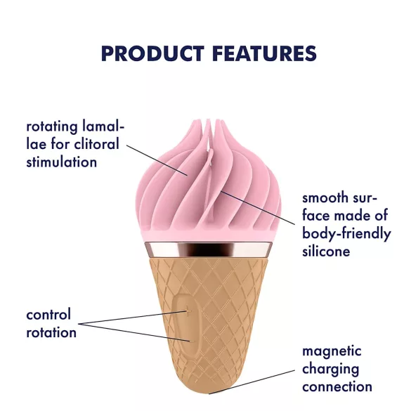 Satisfyer Sweet Treat - klitorisvibrator med rotation - genopladelig - pink/brun