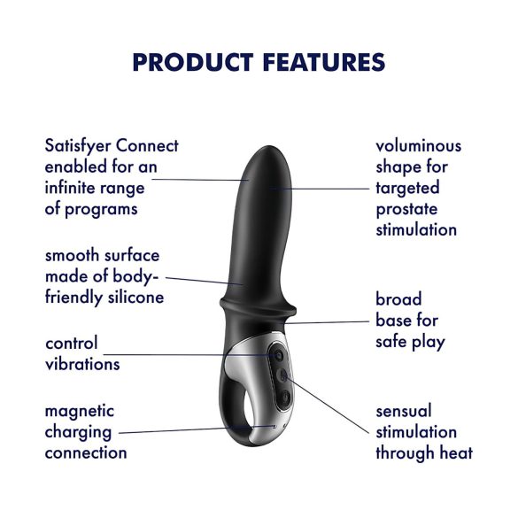 Satisfyer Hot Passion - intelligent varmende anal vibrator (sort)