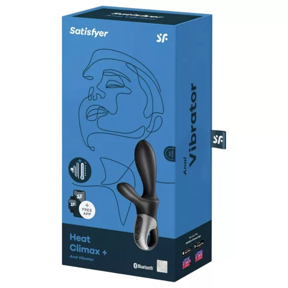 Satisfyer Heat Climax+ - App-styret opvarmet analvibrator (sort)