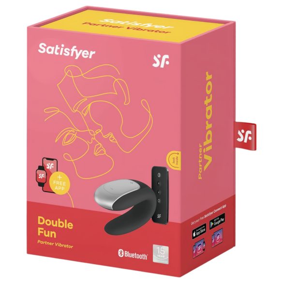 Satisfyer Double Fun - parvibrator - app-styret vandtæt - sort