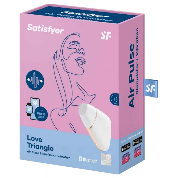 Satisfyer Love Triangle - App-styret luftbølge-klitorisstimulator (hvid)