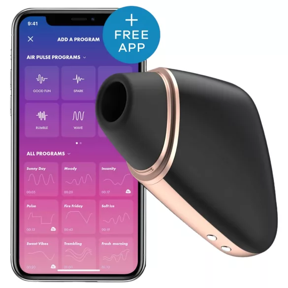 Satisfyer Love Triangle - App-styret luftbølge-klitorisstimulator (sort)