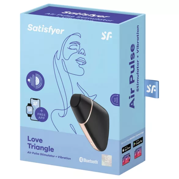 Satisfyer Love Triangle - App-styret luftbølge-klitorisstimulator (sort)