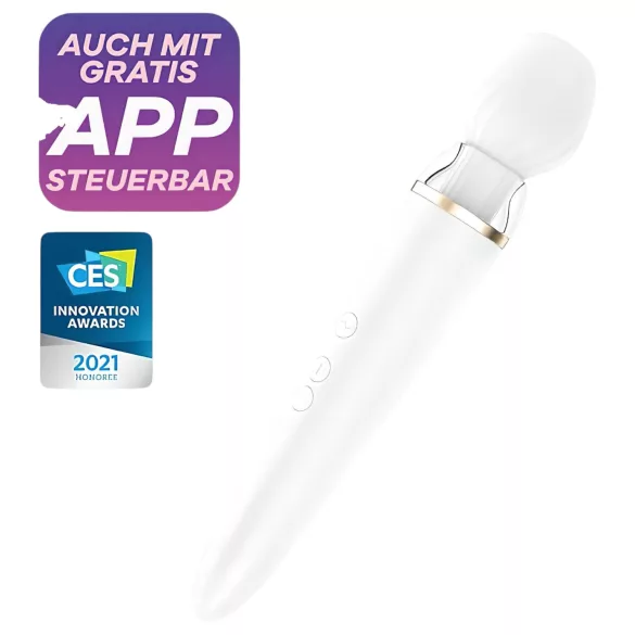 Satisfyer Double Wand-er - App-styret massagevibrator (hvid)