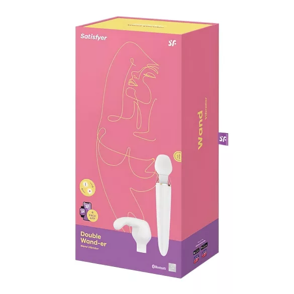Satisfyer Double Wand-er - App-styret massagevibrator (hvid)