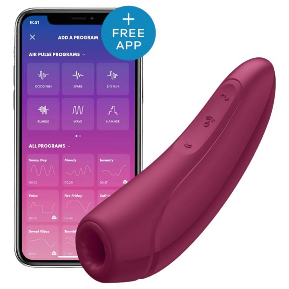 Satisfyer Curvy 1+ - smart luftbølger klitoris stimulator (rød)
