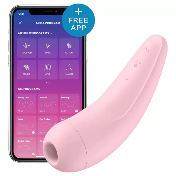 Satisfyer Curvy 2+ - App‑styret luftbølge‑klitorisstimulator (pink)