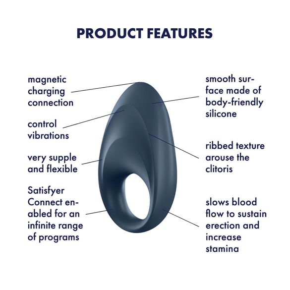Satisfyer Mighty One - smart vibrerende penisring (blå)