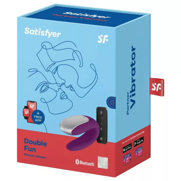 Satisfyer Double Fun - App-styret parvibrator (lilla)