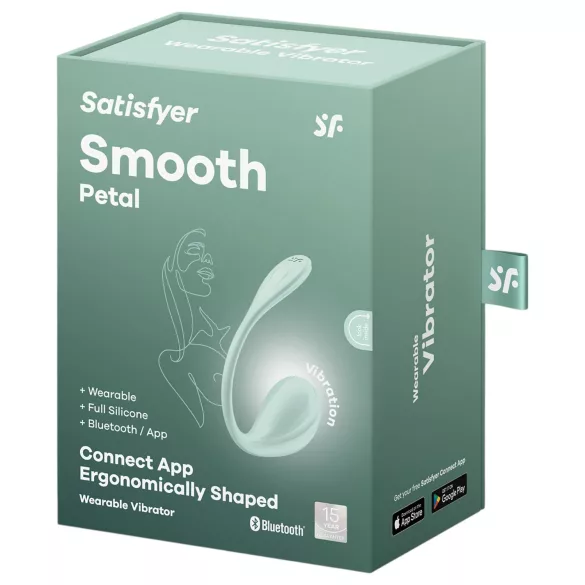 Satisfyer Smooth Petal - bærbart app-styret vibrerende æg (grøn)