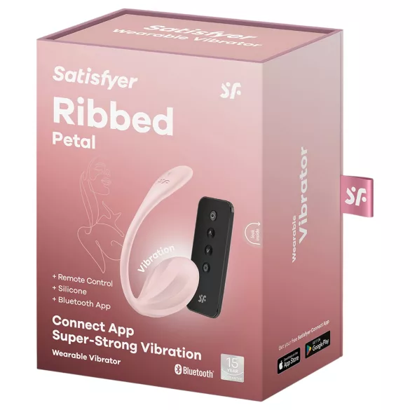 Satisfyer Ribbed Petal - bærbart trådløst vibrerende æg (pink)