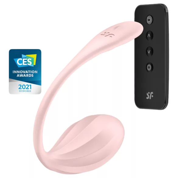 Satisfyer Ribbed Petal - bærbart trådløst vibrerende æg (pink)