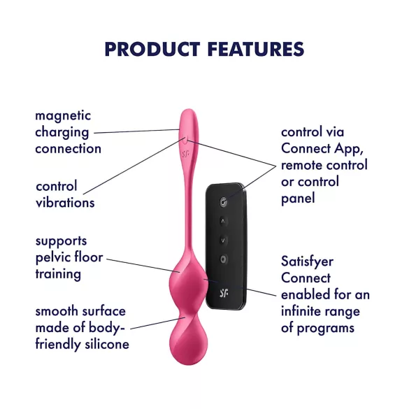 Satisfyer Love Birds 2 - App-styret vibrerende geishakugle (pink)