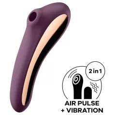   Satisfyer Dual Kiss - 2-i-1, vaginal- og klitorisvibrator (lilla)