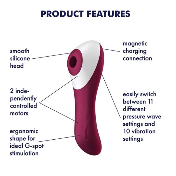 Satisfyer Dual Crush - rabbitvibrator - klitoris og G-punkt - rød