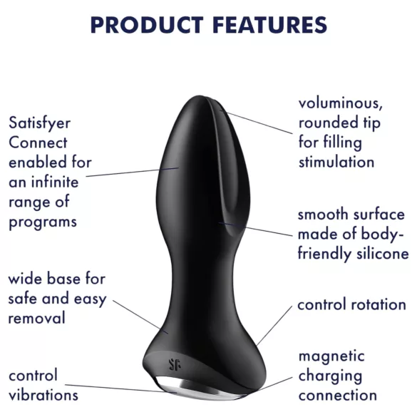 Satisfyer - analvibrator med perler - sort