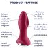 Satisfyer Rotator Plug 2 - genopladelig erotisk perle-analvibrator (rød)