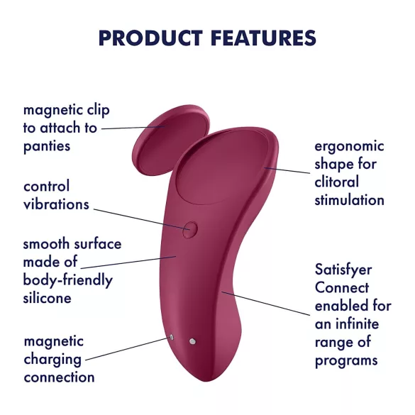 Satisfyer Sexy Secret - App-styret trussevibrator (rød)