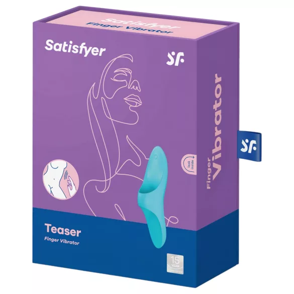 Satisfyer Teaser - fingervibrator med genopladeligt batteri - vandtæt - turkis