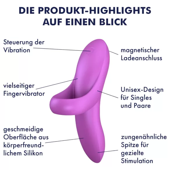 Satisfyer Bold Lover - finger vibrator - genopladelig vandtæt - pink