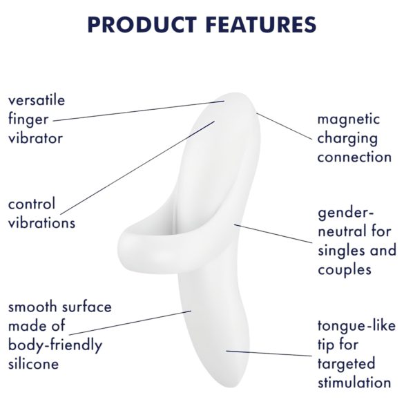 Satisfyer Bold Lover - fingervibrator - genopladelig, vandtæt - hvid