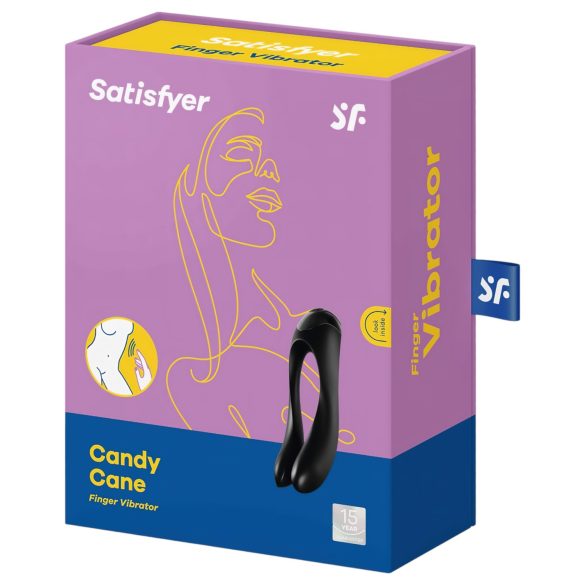 Satisfyer Candy Cane - vandtæt vibrator med to arme - genopladelig - sort