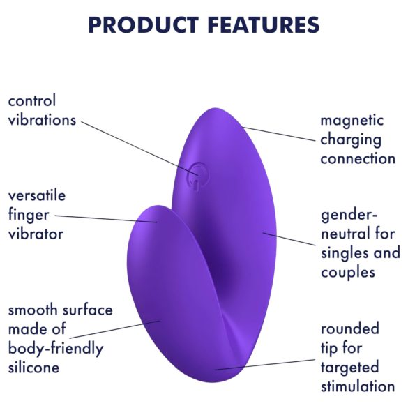Satisfyer Love Riot - genopladelig vandtæt finger vibrator - lilla