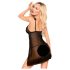 Penthouse - babydoll og g-streng - gennemsigtig - sort - M/L