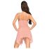 Penthouse Sweet Beast - lyserødt babydoll-sæt med rosenmønster - M/L