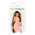 Penthouse Sweet Beast - lyserødt babydoll-sæt med rosenmønster - M/L