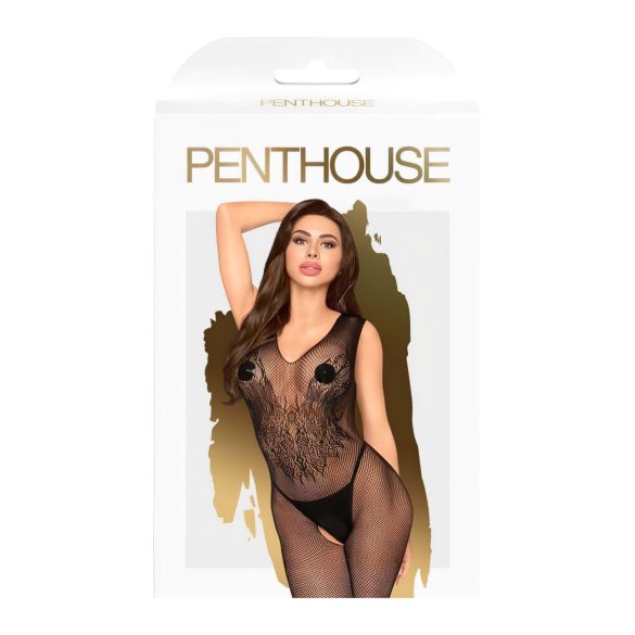 Penthouse Wild Catch - netcatsuit uden ærmer - sort