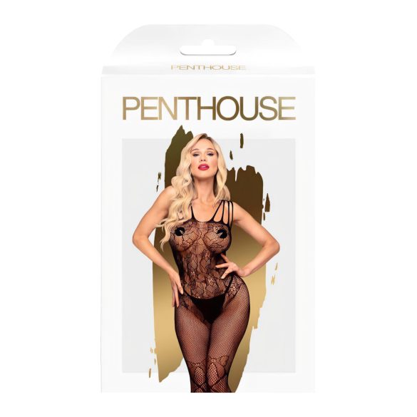 Penthouse Dirty Mind - net catsuit - åben skridt - sort - XL