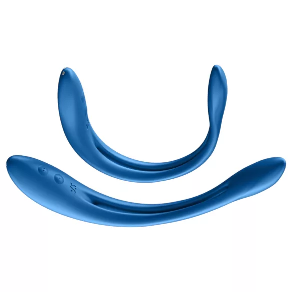 Satisfyer - parvibrator - fleksibel, genopladelig - blå